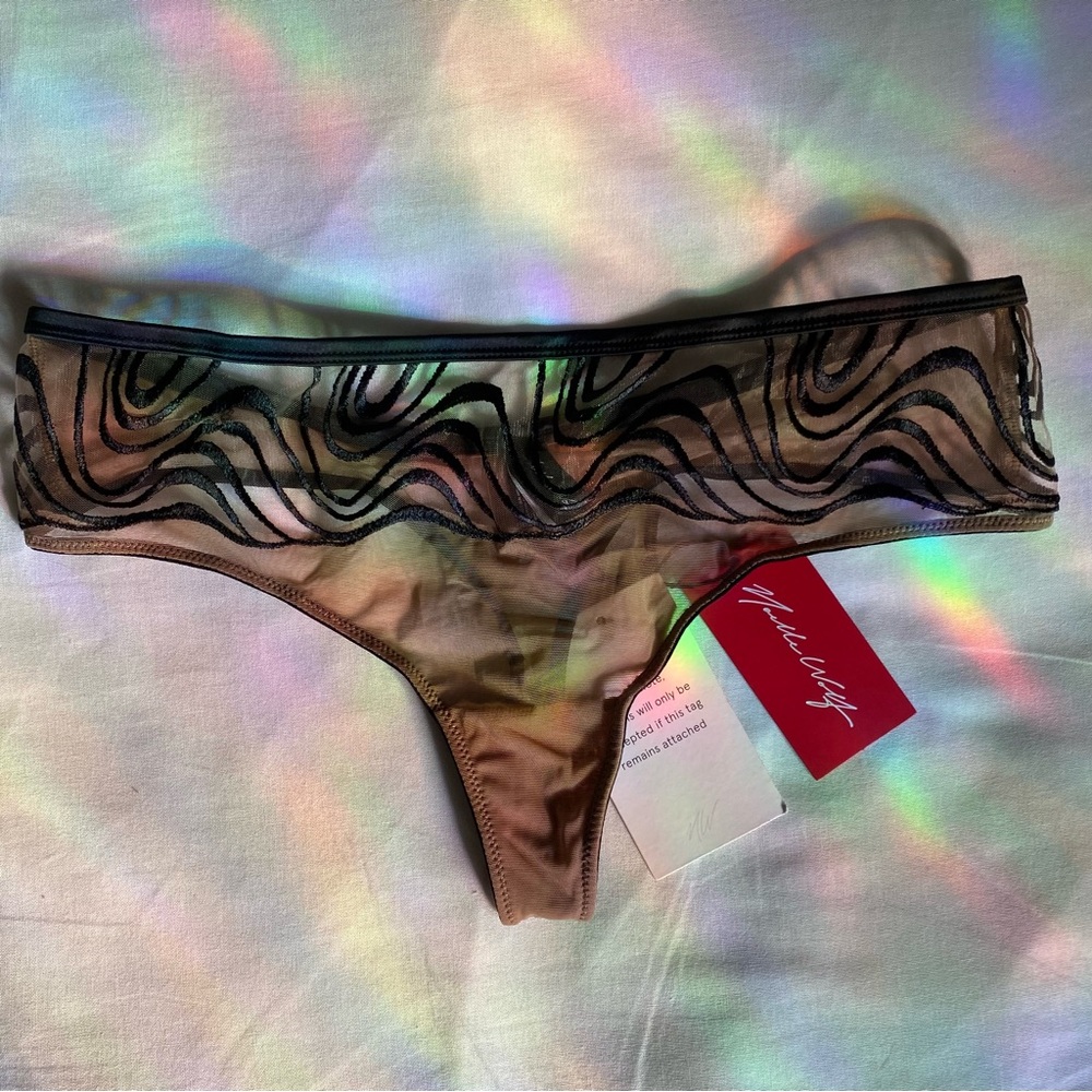 NWT Noelle Wolf. Mist embroider thong. Size Small - Picture 2 of 5
